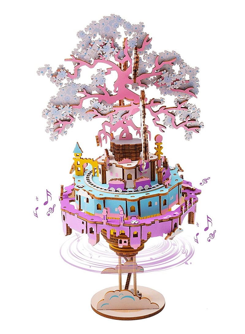 DIY Music Box Building Kits - 3D Wooden Puzzle Best Gift for Adults  Teens - City in The Sky (192 PCS) - Image 1